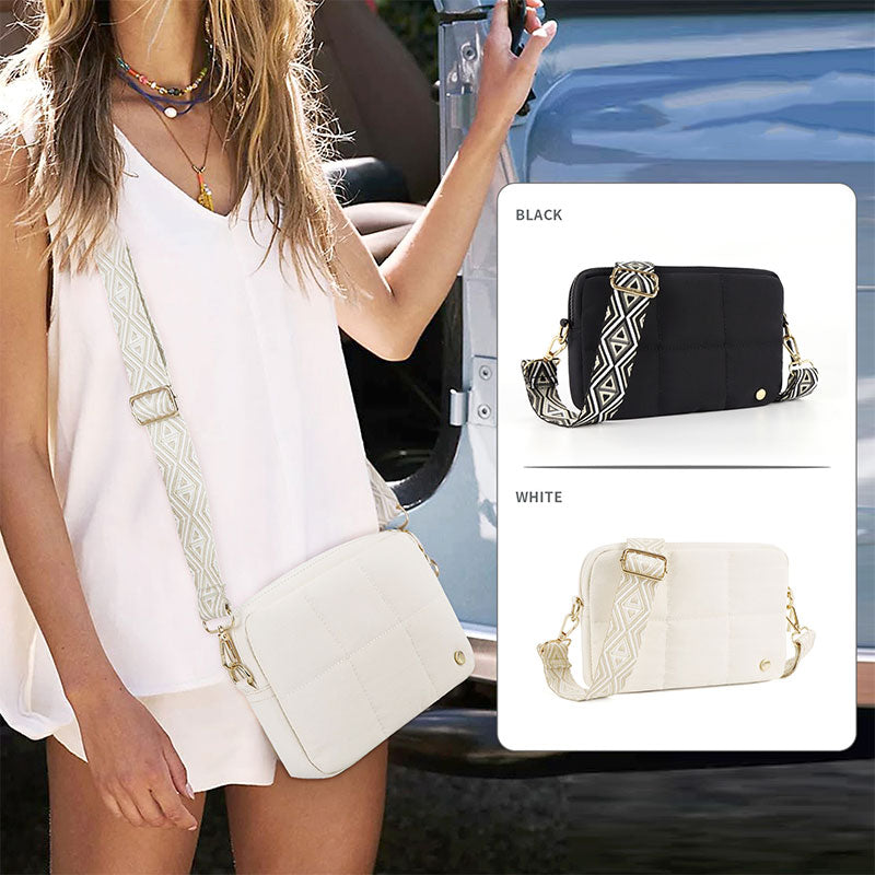 Produktbild von Handtasche Damen Schwarz KESUDE Umhängetasche Damen Mittelgroß Wasserdicht Nylon Crossbody Bag Mit Vielen Fächern, Casual Handtasche & Leichte