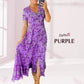 🌷🌷Kleid mit Blumendruck und V-Ausschnitt