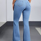 Blue Hearts 💙 Vintage-Jeans mit hohem Bund, Herz-Patchwork und Rissen