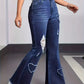 Blue Hearts 💙 Vintage-Jeans mit hohem Bund, Herz-Patchwork und Rissen