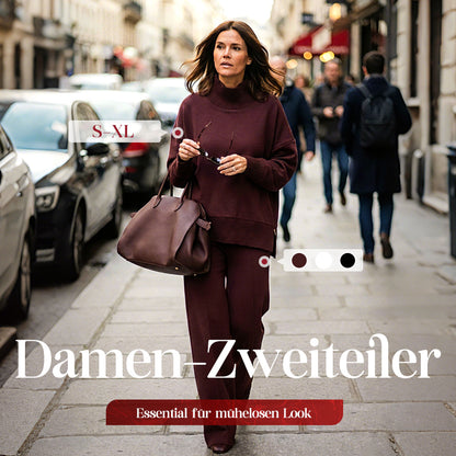 Sweatshirt mit hohem Kragen und seitlichem Reißverschluss & Hose im Set