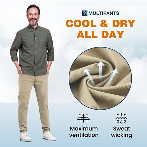 👖👖Sommer-Eis-Seide, wasserdicht, hohe Elastizität, Freizeit-Hose für Herren