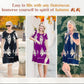 Rundhalskleid mit Vintage-Print