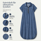 ✨ Jeans-Maxikleid mit V-Ausschnitt & praktischem Reißverschluss – bequem wie ein Kleid, robust wie Jeans
