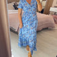 🌷🌷Kleid mit Blumendruck und V-Ausschnitt