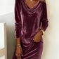🎅 Weihnachtsaktion 50 % Rabatt 🎁 Lockeres Samtkleid für Damen