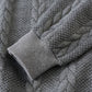 👔 Lässiger Herrenpullover mit halbem Reißverschluss und Zopfmuster🎁