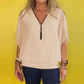 🔥Großer Verkauf 49% RABATT💟Damen Chiffon Zip-up-Ausschnitt Casual Top