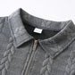 👔 Lässiger Herrenpullover mit halbem Reißverschluss und Zopfmuster🎁