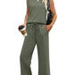 🌺2025 Neu eingetroffen - 49% OFF🌺2025 Neue Frauen Casual Cap Sleeve Top Wide Leg Crop Pants Zweiteilige Sets
