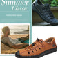 Aviator Wrapped Toe Hollow Leder Sandalen