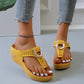 Damen-Sandalen aus Leder mit Keilabsatz (kaufen Sie zwei versandkostenfrei)