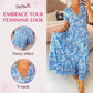 🌷🌷Kleid mit Blumendruck und V-Ausschnitt