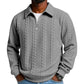 👔 Lässiger Herrenpullover mit halbem Reißverschluss und Zopfmuster🎁