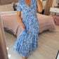 🌷🌷Kleid mit Blumendruck und V-Ausschnitt