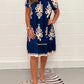 Rundhalskleid mit Vintage-Print