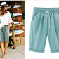 💕 HEISSER SALE50% RABATT🌷Plus Größe Solid Farbe Elastische Taille Lose Cropped Shorts