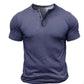 Henley-Hemd für Herren, einfarbig, für den Alltag, kurzärmlig, Button-Down