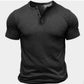 Henley-Hemd für Herren, einfarbig, für den Alltag, kurzärmlig, Button-Down