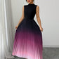Ombre-Maxikleid mit Plissee, ärmellos und Stehkragen❤️BEI 2 ARTIKELN VERSANDKOSTENFREI