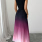 Ombre-Maxikleid mit Plissee, ärmellos und Stehkragen❤️BEI 2 ARTIKELN VERSANDKOSTENFREI