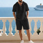 Hochwertiges Sommer-Zweiteiler-Set für Herren | Lässiges Kurzarmhemd + Shorts【Kostenloser Versand】