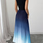 Ombre-Maxikleid mit Plissee, ärmellos und Stehkragen❤️BEI 2 ARTIKELN VERSANDKOSTENFREI
