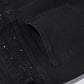 Schmal geschnittene schwarze Jeans mit Strassverzierung