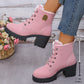 🔥【35-42】 👢✨2025 Neuheit für diesen Herbst: Stiefeletten mit dicken Absätzen und Keilabsätzen – Retro-Modell mit Schnürsenkeln für Damen