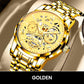 Men's Waterproof Roman Skeleton Automatic Mechanical Watch