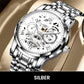 Men's Waterproof Roman Skeleton Automatic Mechanical Watch