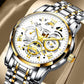 Men's Waterproof Roman Skeleton Automatic Mechanical Watch