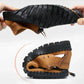 Aviator Wrapped Toe Hollow Leder Sandalen
