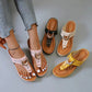 Damen-Sandalen aus Leder mit Keilabsatz (kaufen Sie zwei versandkostenfrei)