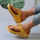 Damen-Sandalen aus Leder mit Keilabsatz (kaufen Sie zwei versandkostenfrei)