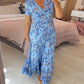 🌷🌷Kleid mit Blumendruck und V-Ausschnitt
