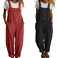 👖JETZT 50 % RABATT! 🌿 Lässige Damen-Latzhose mit Knopfleiste – Verstellbare Träger, atmungsaktives Material & bequeme Passform ✨