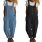 👖JETZT 50 % RABATT! 🌿 Lässige Damen-Latzhose mit Knopfleiste – Verstellbare Träger, atmungsaktives Material & bequeme Passform ✨