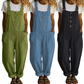 👖JETZT 50 % RABATT! 🌿 Lässige Damen-Latzhose mit Knopfleiste – Verstellbare Träger, atmungsaktives Material & bequeme Passform ✨