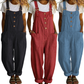 👖JETZT 50 % RABATT! 🌿 Lässige Damen-Latzhose mit Knopfleiste – Verstellbare Träger, atmungsaktives Material & bequeme Passform ✨