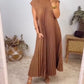 💕 LETZTER TAG AKTION – 50 % RABATT 💕Ärmelloses, schlichtes, plissiertes, elegantes Kleid