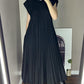 💕 LETZTER TAG AKTION – 50 % RABATT 💕Ärmelloses, schlichtes, plissiertes, elegantes Kleid
