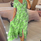 🌷🌷Kleid mit Blumendruck und V-Ausschnitt