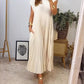 💕 LETZTER TAG AKTION – 50 % RABATT 💕Ärmelloses, schlichtes, plissiertes, elegantes Kleid
