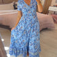 🌷🌷Kleid mit Blumendruck und V-Ausschnitt