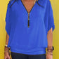 🔥Großer Verkauf 49% RABATT💟Damen Chiffon Zip-up-Ausschnitt Casual Top