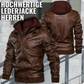 Herrenjacke aus PU-Leder mit Reißverschluss und Kapuze