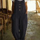 👖JETZT 50 % RABATT! 🌿 Lässige Damen-Latzhose mit Knopfleiste – Verstellbare Träger, atmungsaktives Material & bequeme Passform ✨