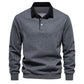 Lässiges Herbst-Sweatshirt für Herren mit langen Ärmeln und Revers -  Weihnachtsgeschenk