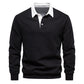 Lässiges Herbst-Sweatshirt für Herren mit langen Ärmeln und Revers -  Weihnachtsgeschenk